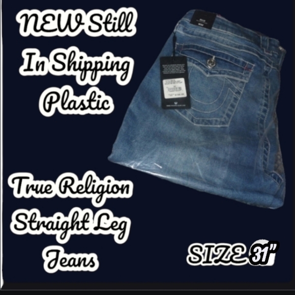 NWT True Religion Billie Style Blue Denim Straight Leg Jeans👖🆕 - Picture 7 of 8